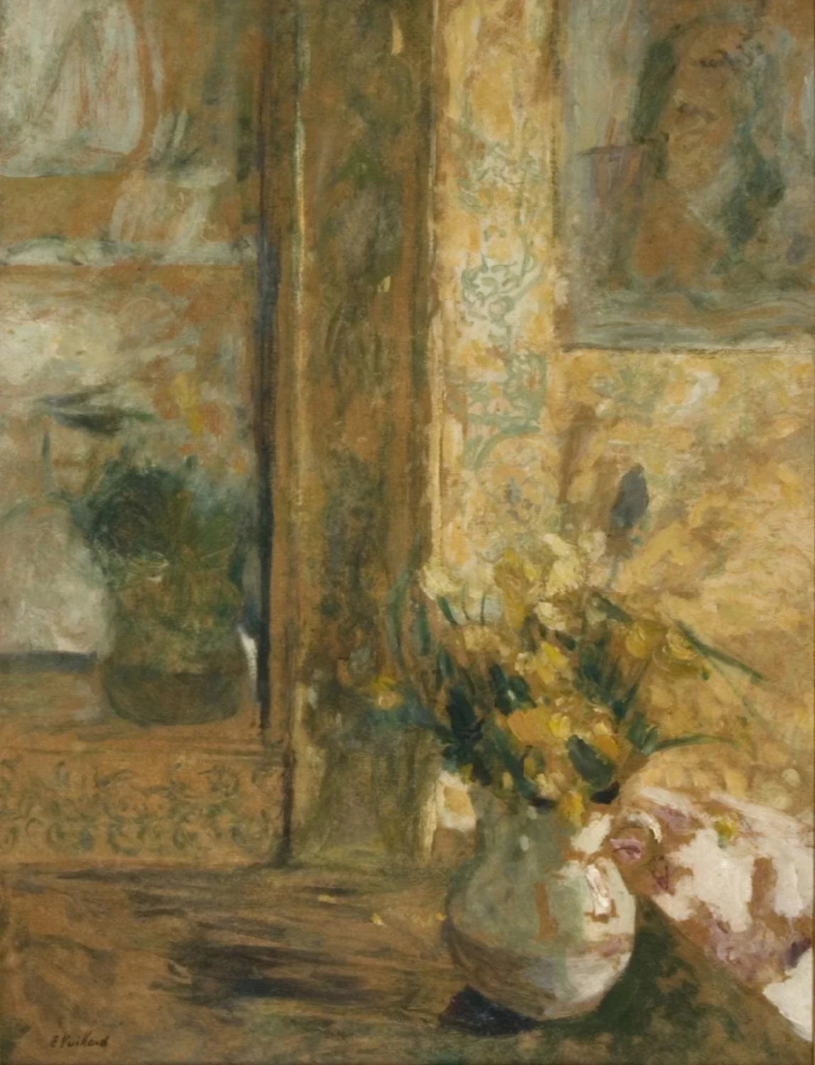 Bouquet et miroir, peinture de Édouard Vuillard