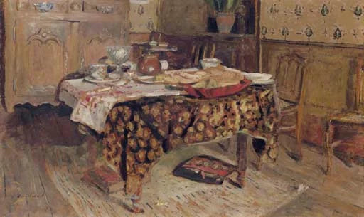 La Table mise, rue Truffaut, peinture de Édouard Vuillard