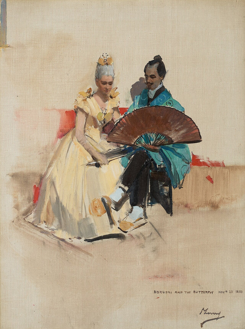 אדוארד ארתור וולטון, 1860–1922. אמן (עם ארוסתו הלן לאו או הנדרסון, 1859–1945, לימים גברת אדוארד ארתור וולטון, בתפקידים של הוקוסאי והפרפר) – ג'ון לייברי