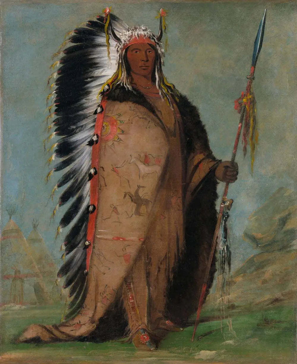 Ee-áh-sá-pa Black Rock un chef à deux bouilloires - George Catlin - Alpha Reproduction