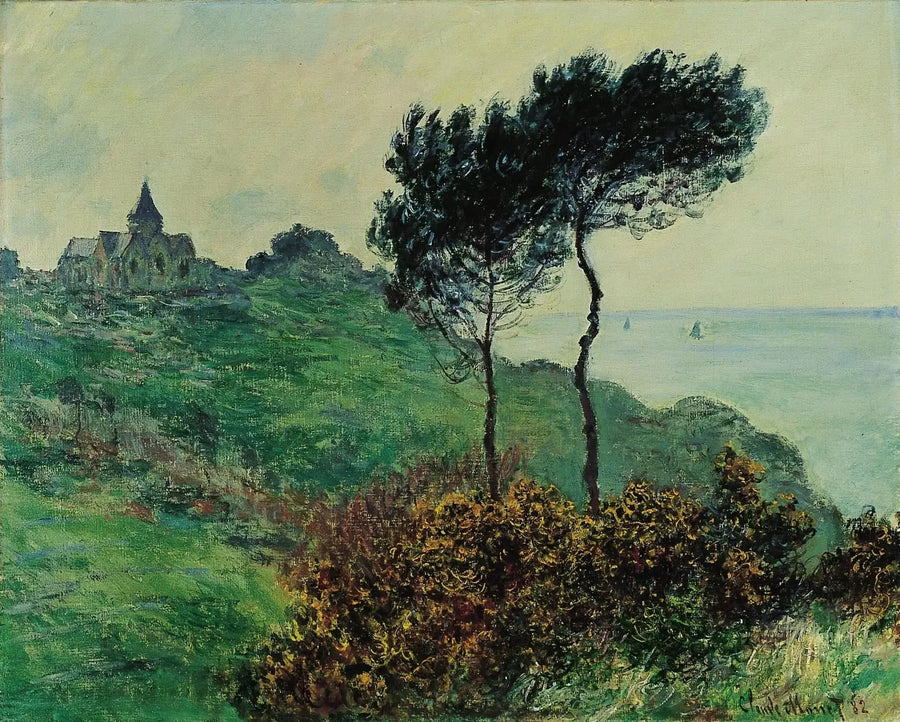כנסיית וארנגוויל, מזג אוויר מעונן - Claude Monet
