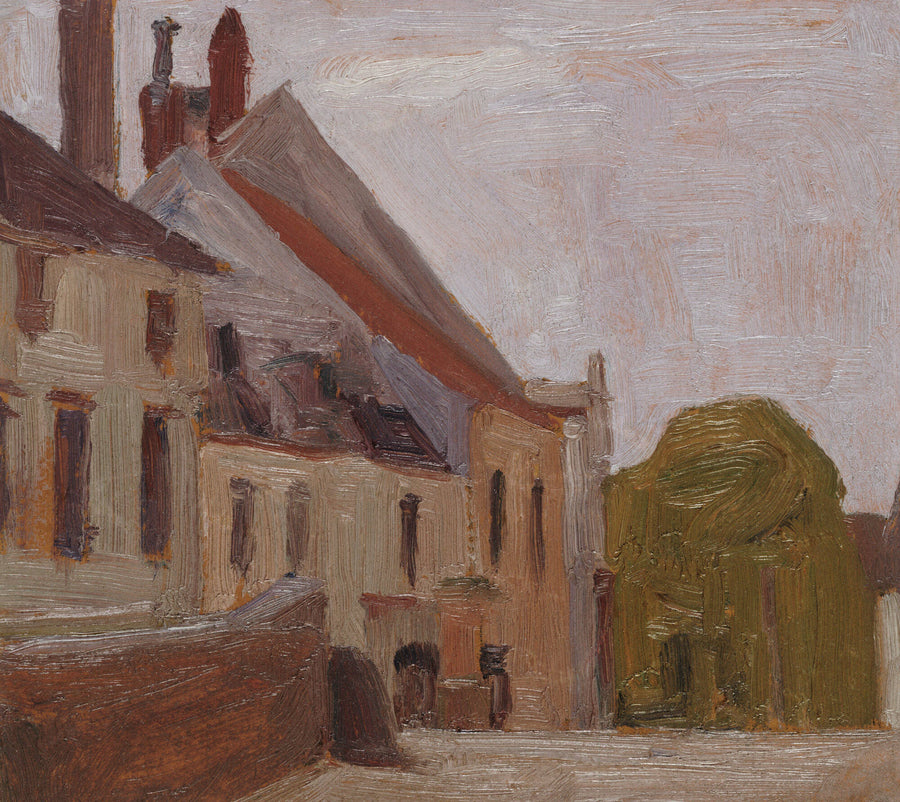 Maisons sur la place de l'hôtel de ville à Klosterneuburg (1908) - Egon Schiele