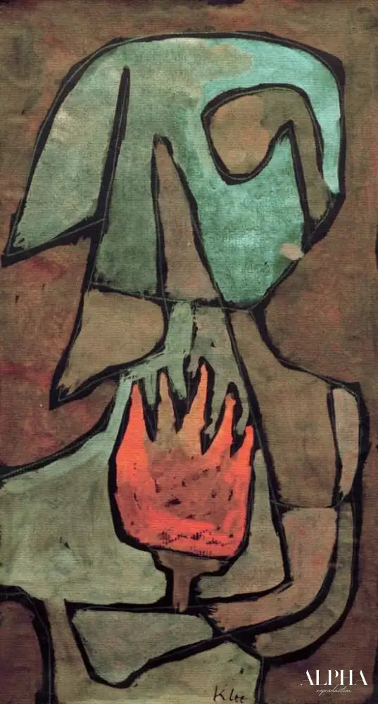 Elle garde la flamme - Paul Klee - Reproductions de tableaux et peintures haut de gamme