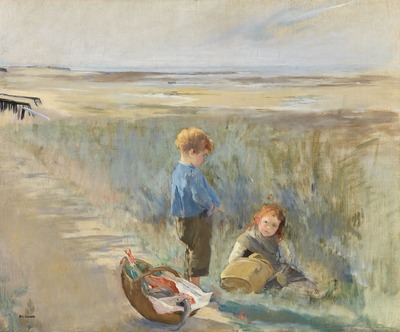 Enfants sur les dunes de sable Grandcamp - Eva Gonzalès - Alpha Reproduction