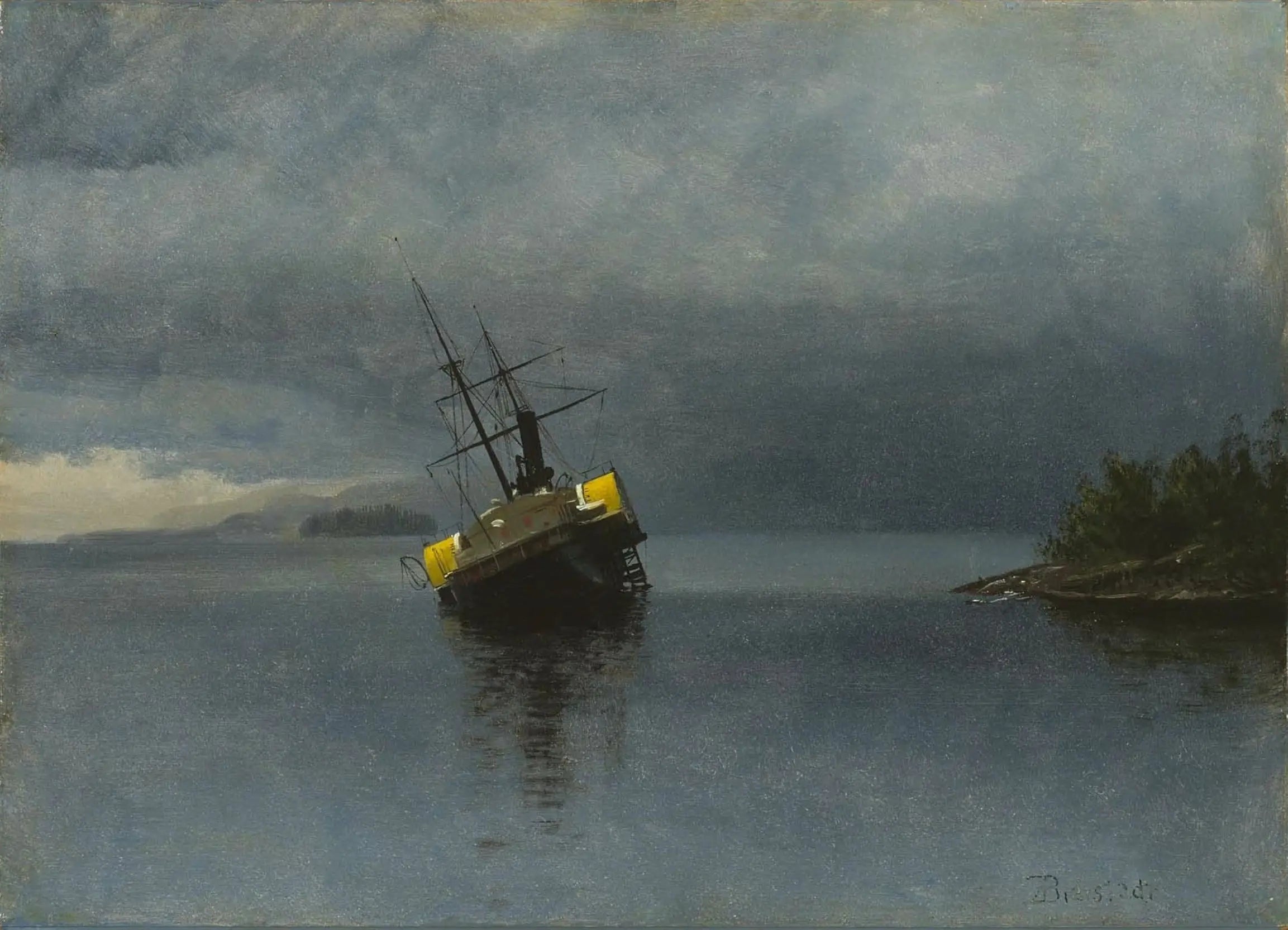 Épave de l’Ancon dans la baie de Loring en Alaska - Albert Bierstadt - Alpha Reproduction