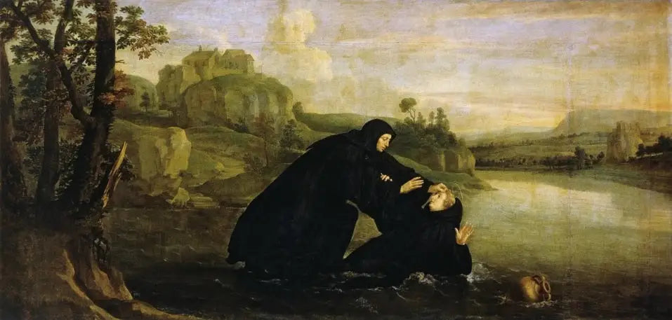 Épisodes de la vie de saint Benoît: Placide retiré de l’eau par le frère Maur - Philippe de Champaigne - Alpha