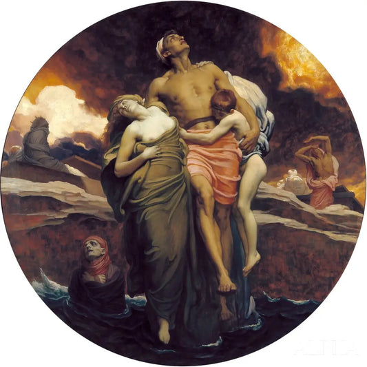 Et la mer a rendu les morts qui s’y trouvaient auparavant - Frederic Leighton Reproductions de tableaux à la peinture à