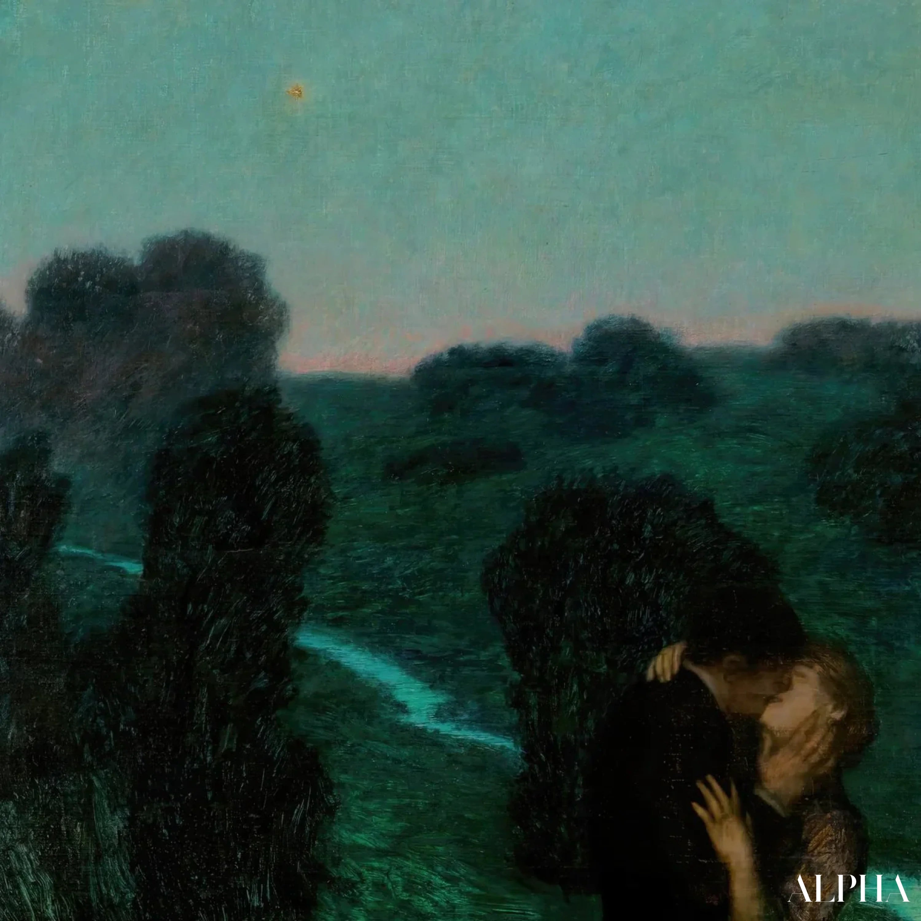 Reproduction du tableau « Étoile du Soir - Franz Von Stuck » par Alpha Reproduction en peinture à l’huile