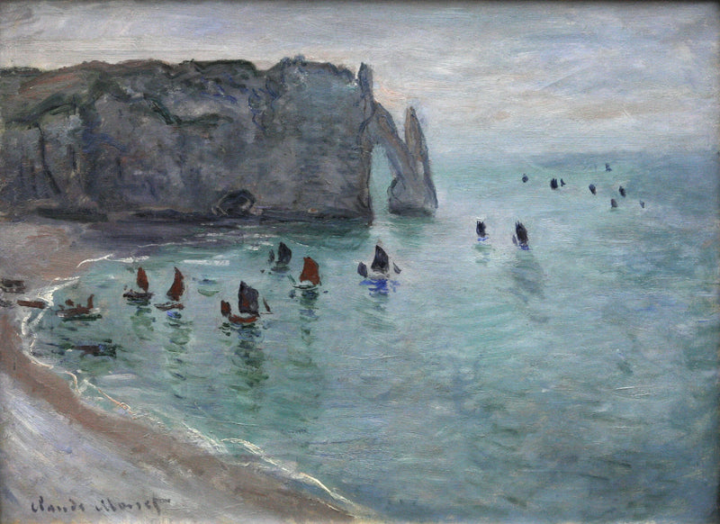 Étretat, Porte d'Aval, סירות היוצאות מנמל W1047 - קלוד מונה