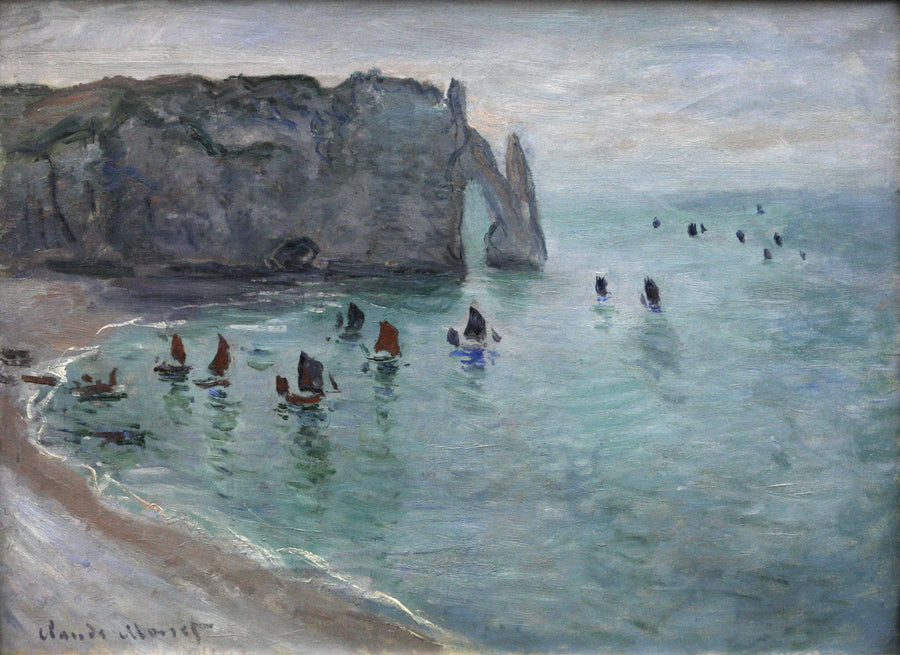Étretat, Porte d'Aval, סירות היוצאות מנמל W1047 - קלוד מונה