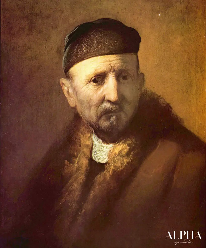 Étude de la tête d'un vieil homme - Rembrandt van Rijn - Reproductions de tableaux et peintures haut de gamme