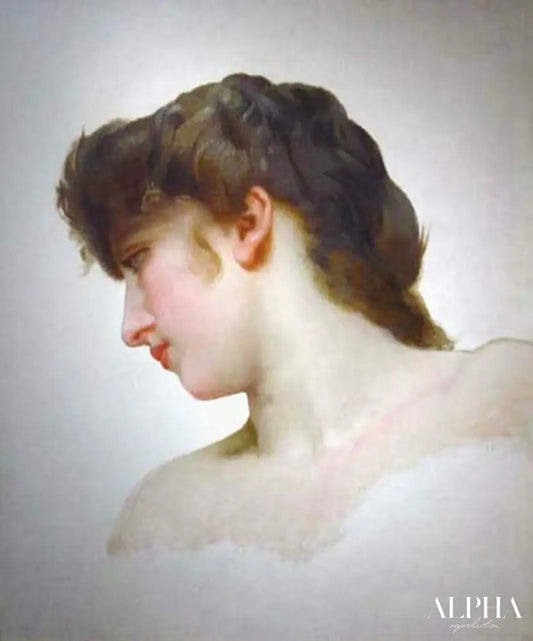 Étude de la tête d'un visage féminin blond - William Bouguereau - Reproductions de tableaux et peintures haut de gamme