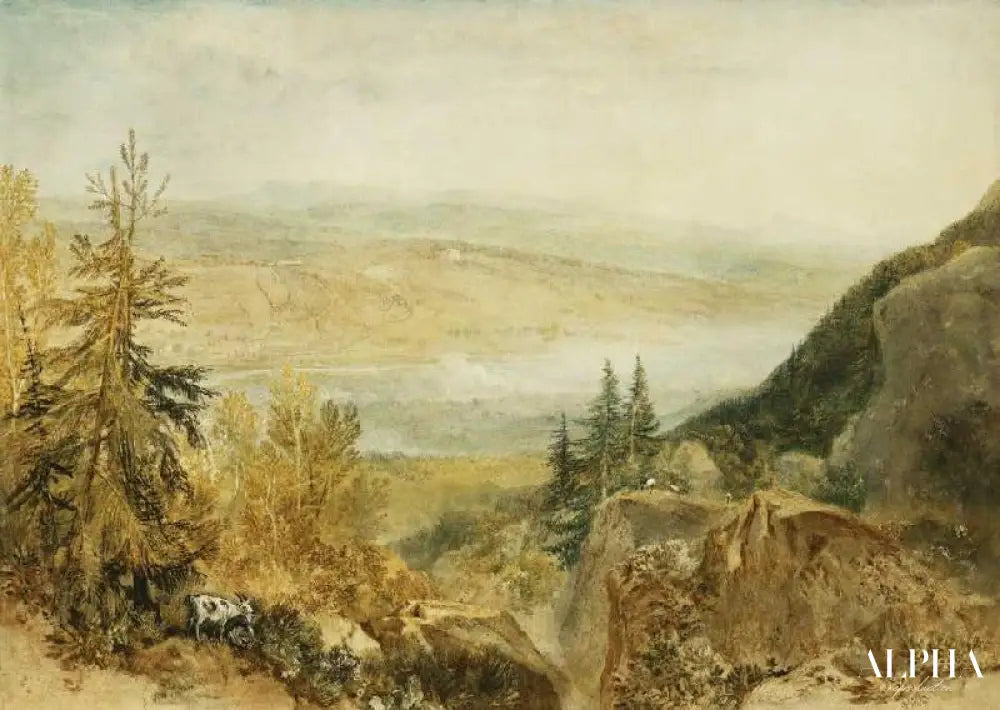 Farnley hall vu d'en haut - William Turner - Reproductions de tableaux et peintures haut de gamme