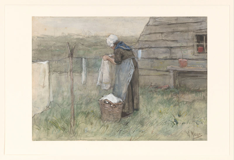 Femme à une corde à linge - Anton Mauve