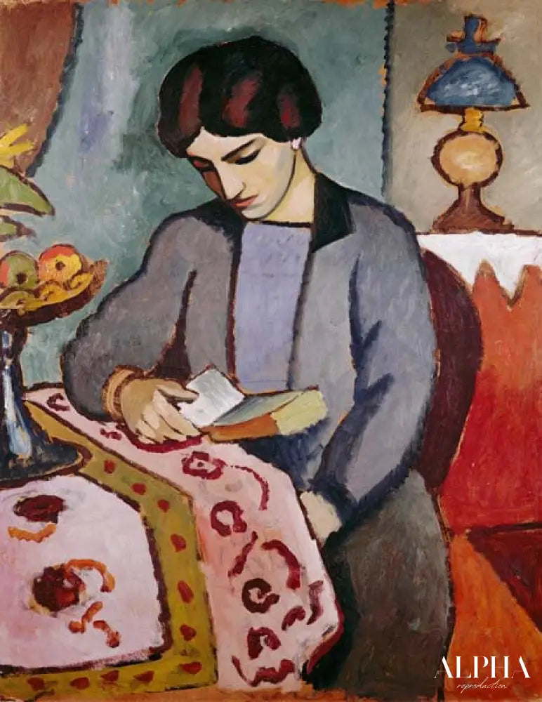 Femme de l'artiste (étude concernant un portrait) - August Macke - Reproductions de tableaux et peintures haut de gamme