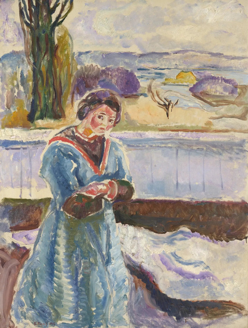אישה עומדת עם ידיים משולבות - אדvard מונק