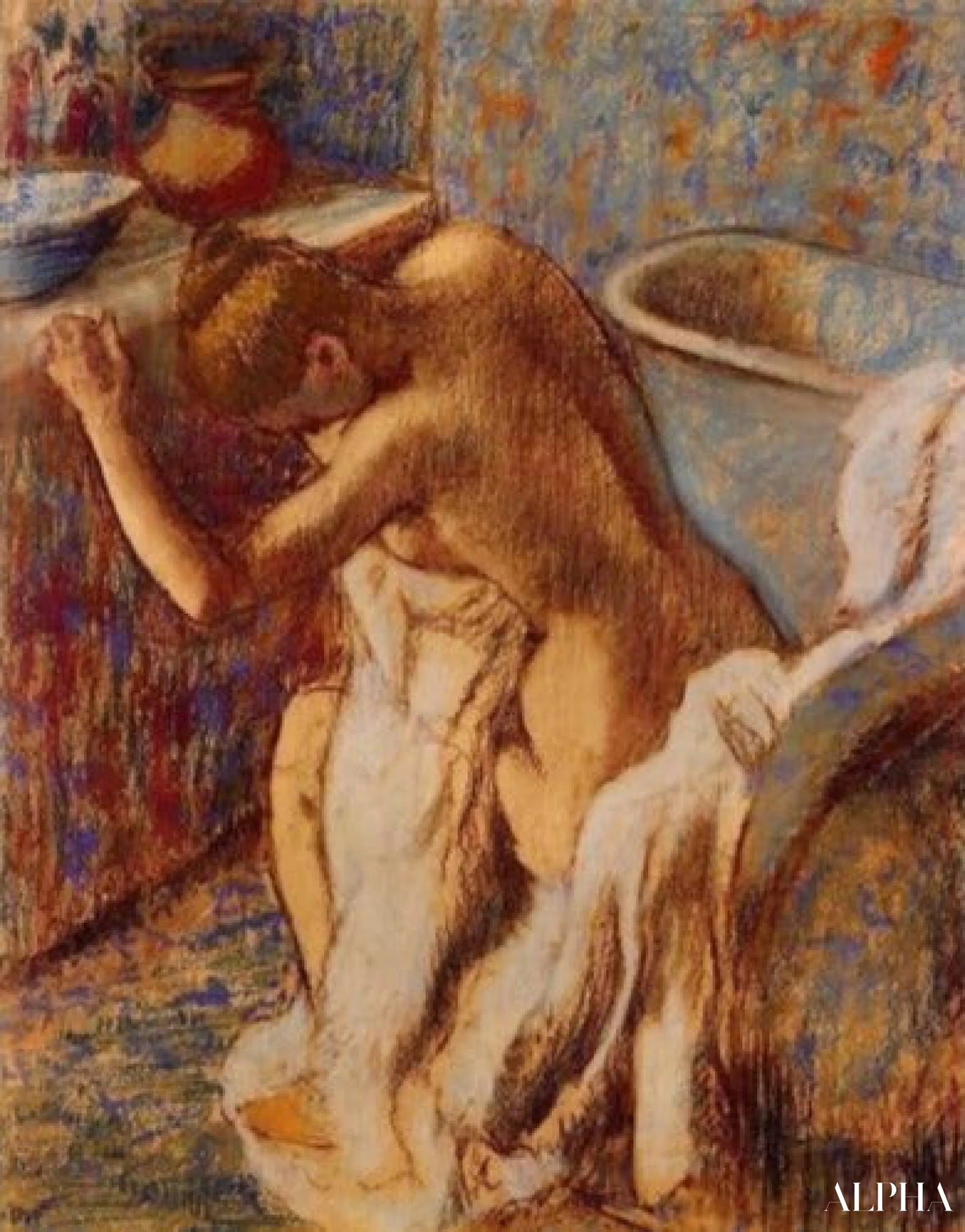 Femme en train de se sécher - Edgar Degas - Reproductions de tableaux et peintures haut de gamme