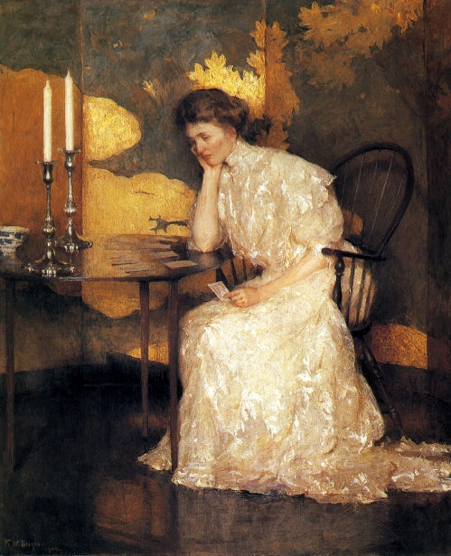 Femme jouant à la réussite - Frank Weston Benson - Alpha Reproduction
