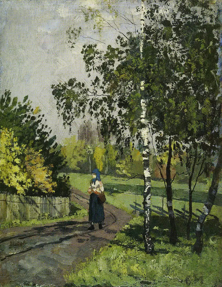 Reproduction du tableau « Femme sur une route de campagne - Edvard Munch » par Alpha Reproduction en peinture à l’huile