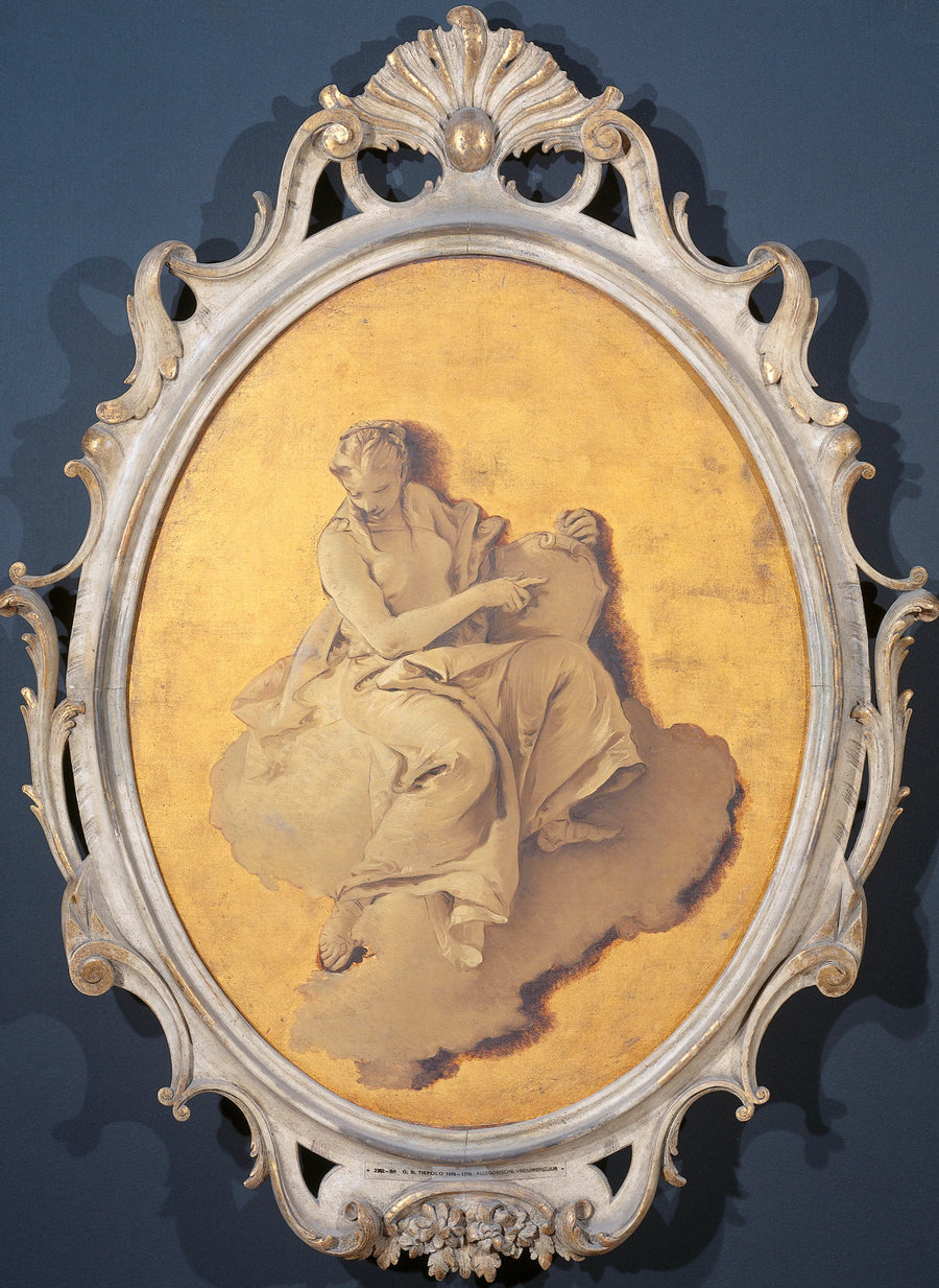 Figure féminine allégorique avec un bouclier ou un miroir (peut-être Attention) - Giambattista Tiepolo