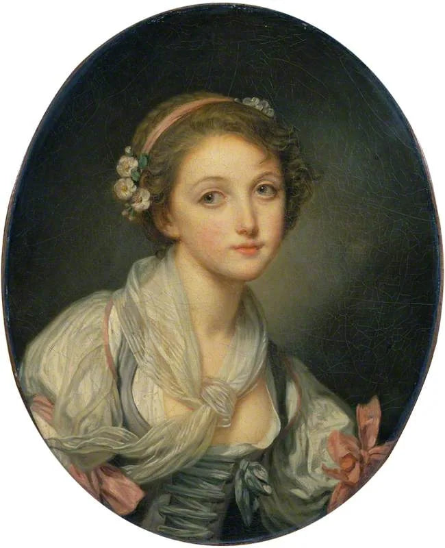 Fille avec un foulard en gaze - Jean-Baptiste Greuze image 1 reproduction artisanale de tableau