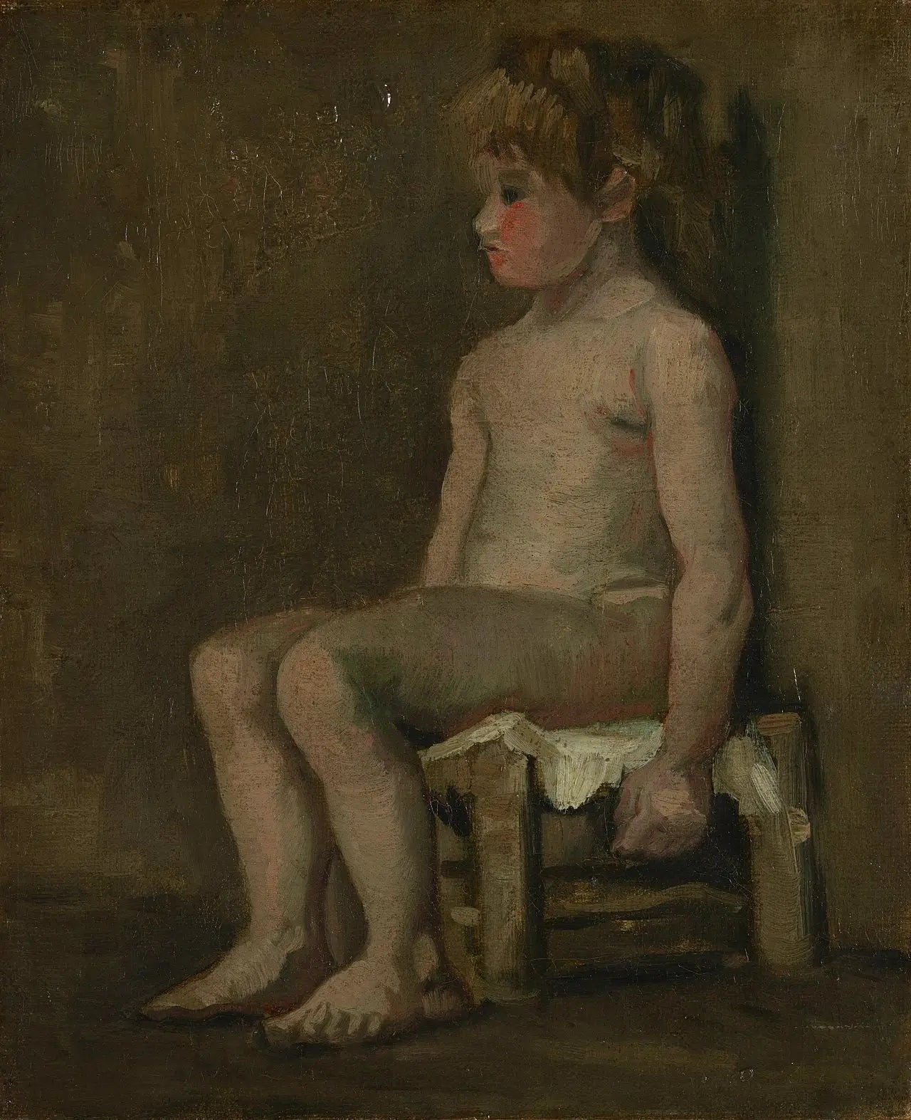Reproduction du tableau « Fille nue, assise - Vincent van Gogh » par Alpha Reproduction en peinture à l’huile