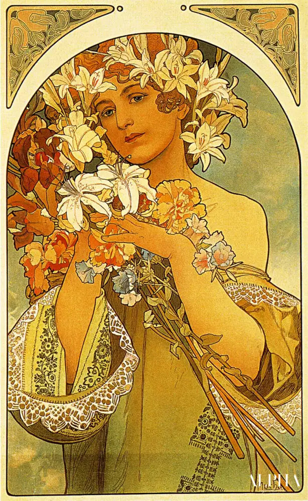 Fleur - Mucha - Reproductions de tableaux et peintures haut de gamme