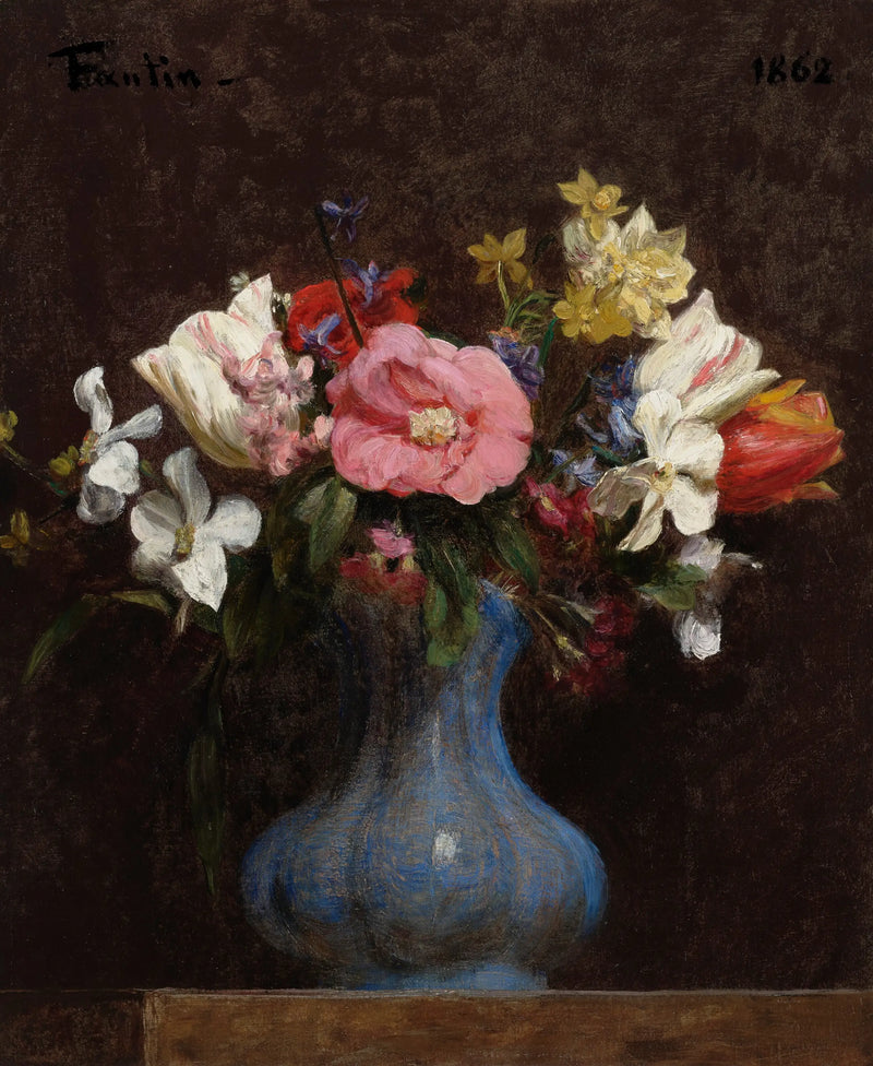 פרחים, קמלים ו tulipes - הנרי פנטין-לטור