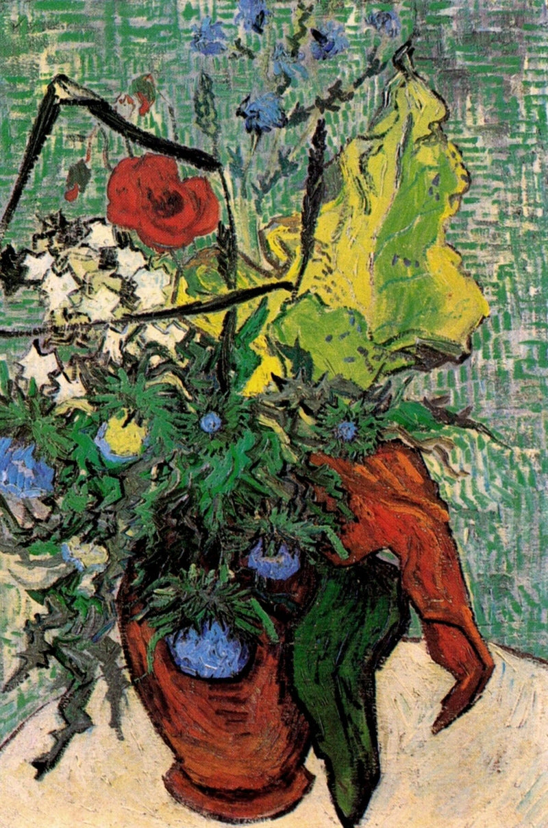 פרחים בר וארגמן בכלי - Vincent van Gogh