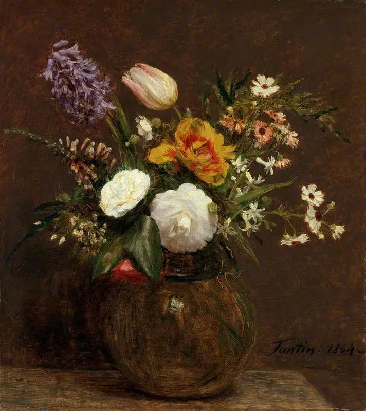 Fleurs: Tulipes Camélias et Jacinthes - Henri Fantin-Latour - Alpha Reproduction