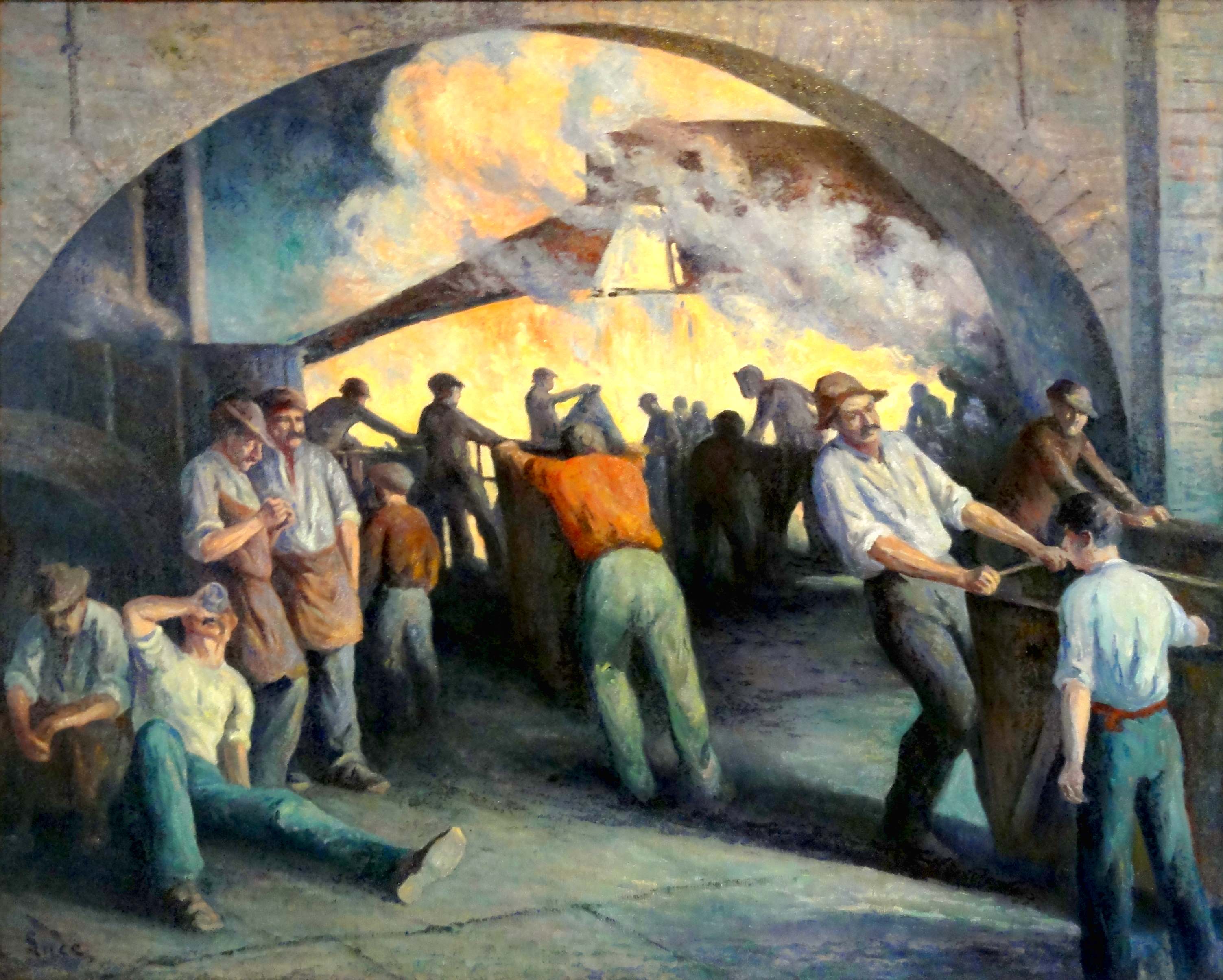 Fonderie à Charleroi la coulée - Maximilien Luce - Alpha Reproduction