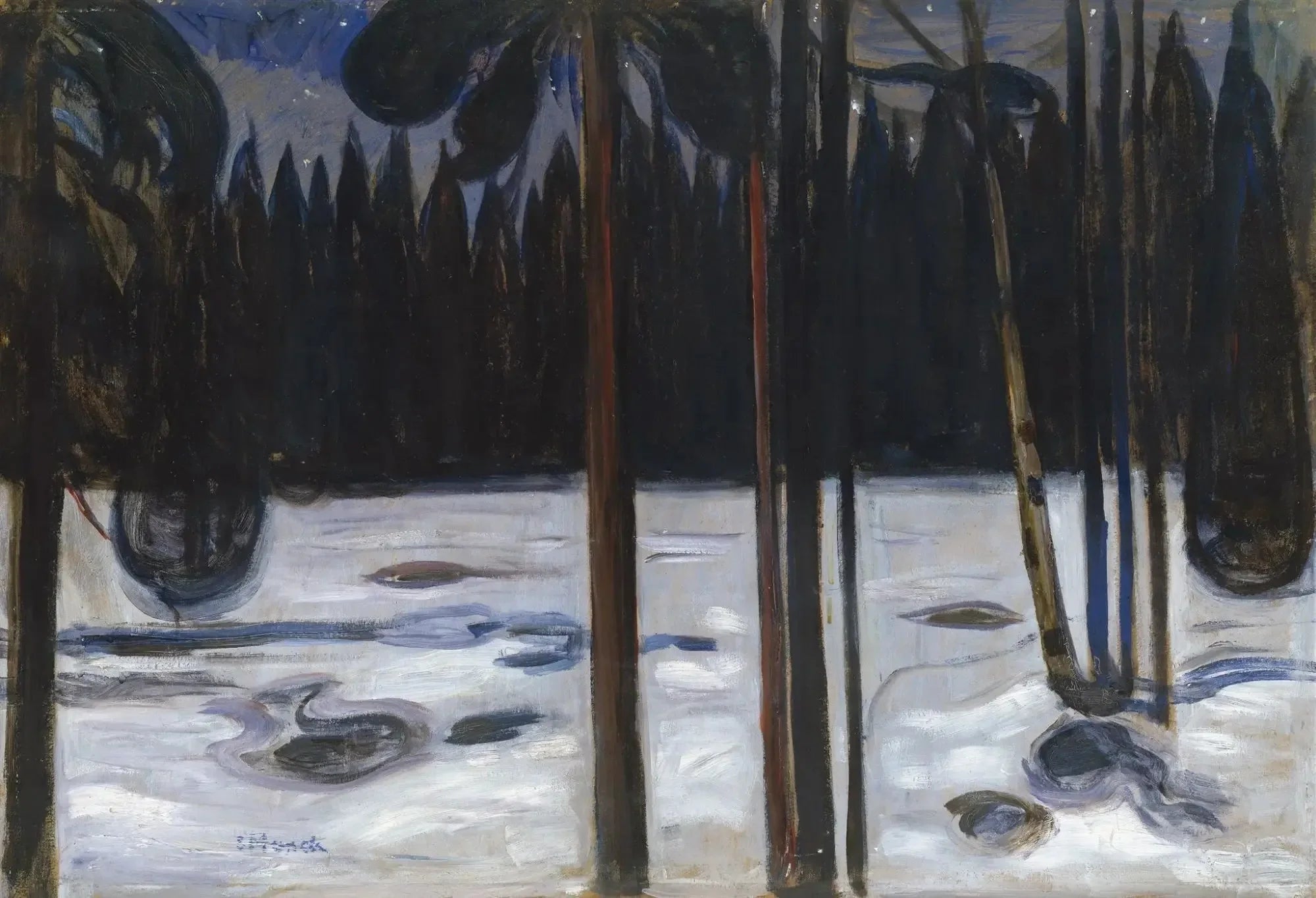 forêt d'hiver - Edvard Munch image 1 reproduction réalisée par Alpha Reproduction