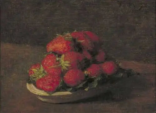 Fraises sur une petite assiette en faïence - Henri Fantin-Latour - Alpha Reproduction
