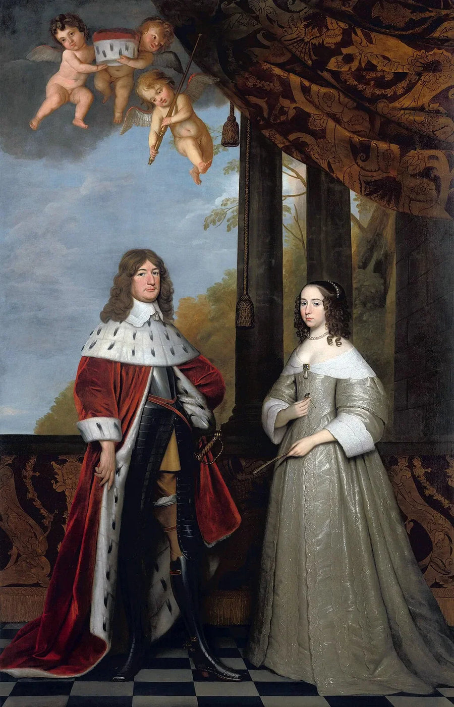 פרדריק-ג'יליאם (1620-1688), אלקטור מפרוסיה, ואשתו לואיז-הנריטה (1627-1667), רוזנת אוראנז-נסאו - גריט ואן הונטרוסט