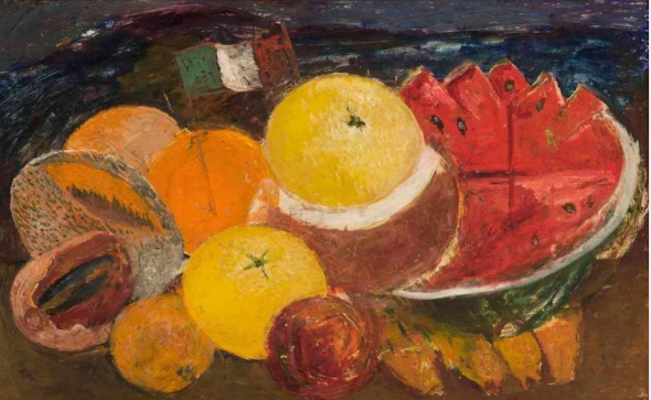 Nature morte au drapeau — Frida Kahlo, 1954