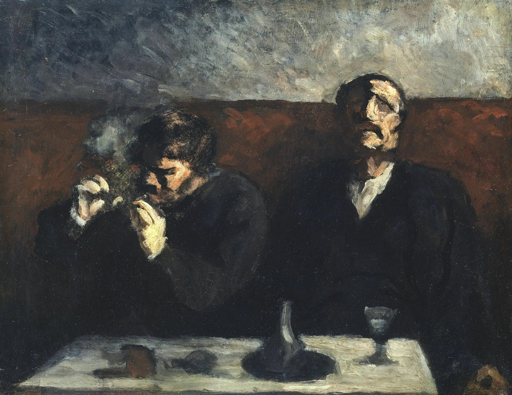 Fumeur et Buveur d'absinthe - Honoré Daumier image 1 copie de tableau peinte à la main