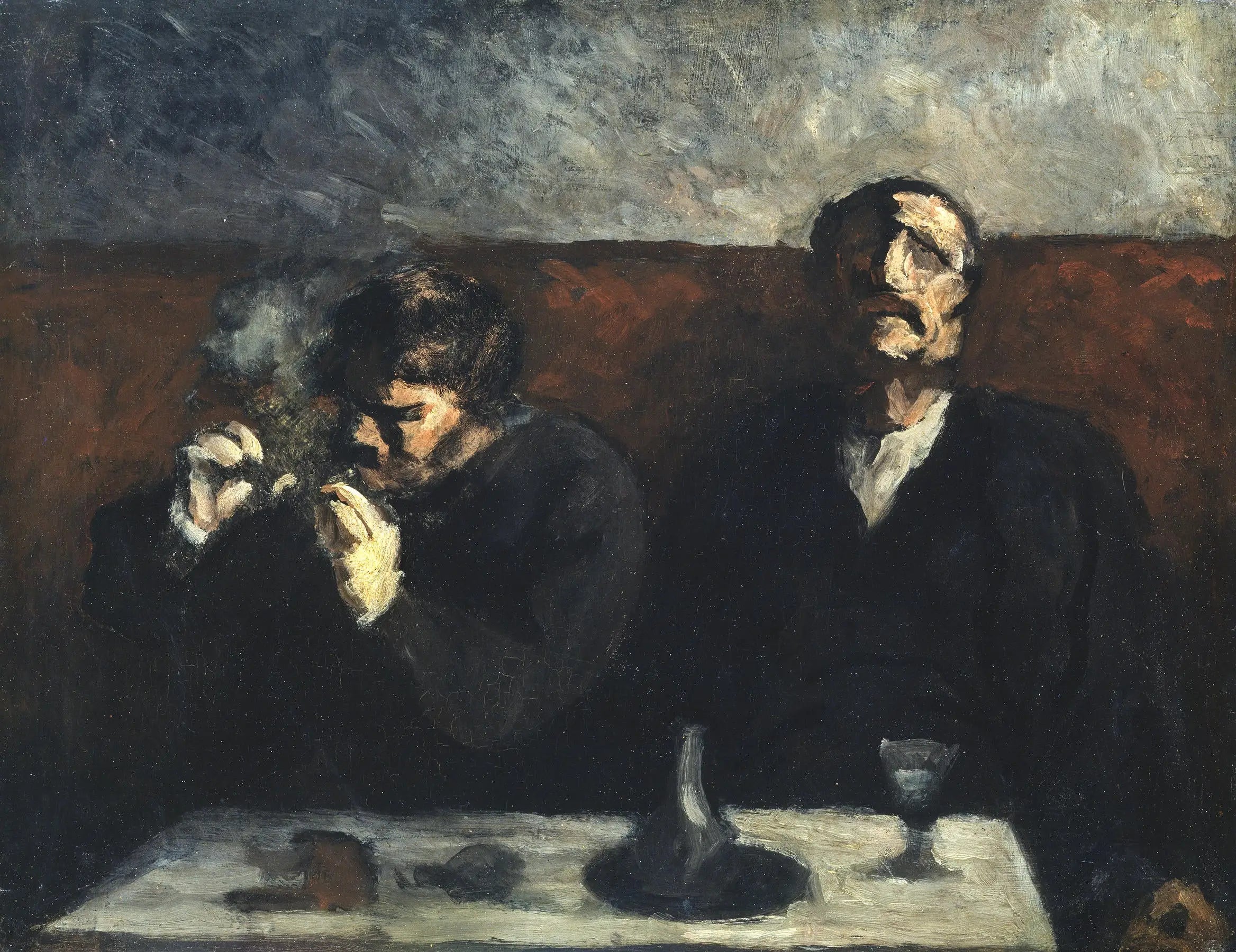 Fumeur et Buveur d'absinthe - Honoré Daumier image 1 copie de tableau peinte à la main