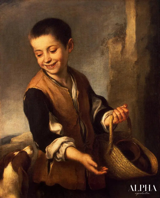 Garçon avec un chien - Bartolomé Esteban Murillo - Reproductions de tableaux et peintures haut de gamme