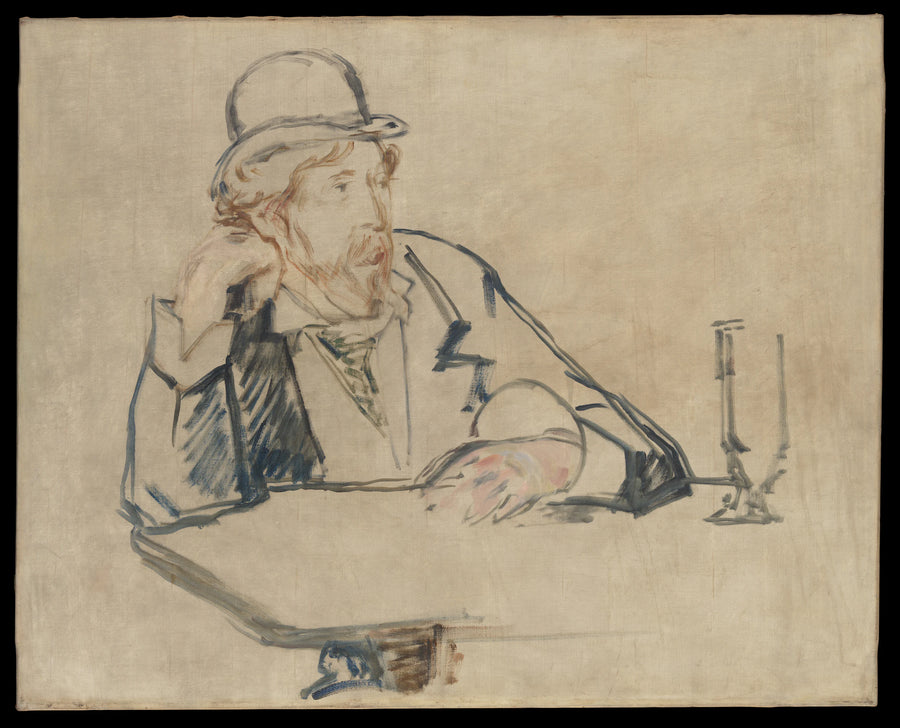 George Moore (1852-1933) au café - Edouard Manet