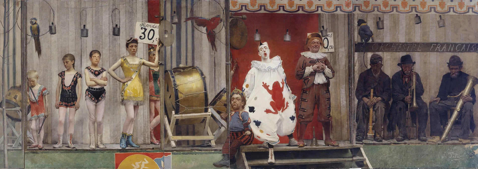 Grimaces et misère - Les Saltimbanques (les musiciens) - Fernand Pelez image 1 tableau peint à l’huile sur toile