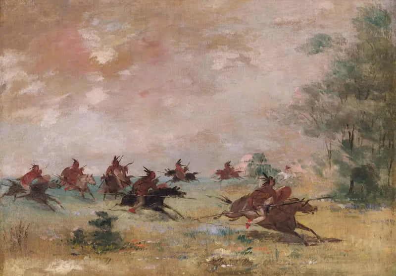 קבוצת מלחמה קומנץ, רכובה על סוסים פראיים - ג'ורג' קאטלין