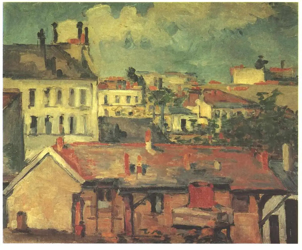 Groupe de maisons – Les Toits - Paul Cézanne image 1 tableau peint à l’huile sur toile