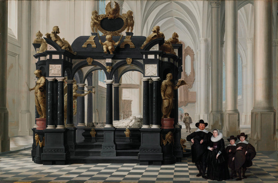 Un groupe familial au mausolée du prince Guillaume Ier dans la Nieuwe Kerk à Delft - Dirk van Delen