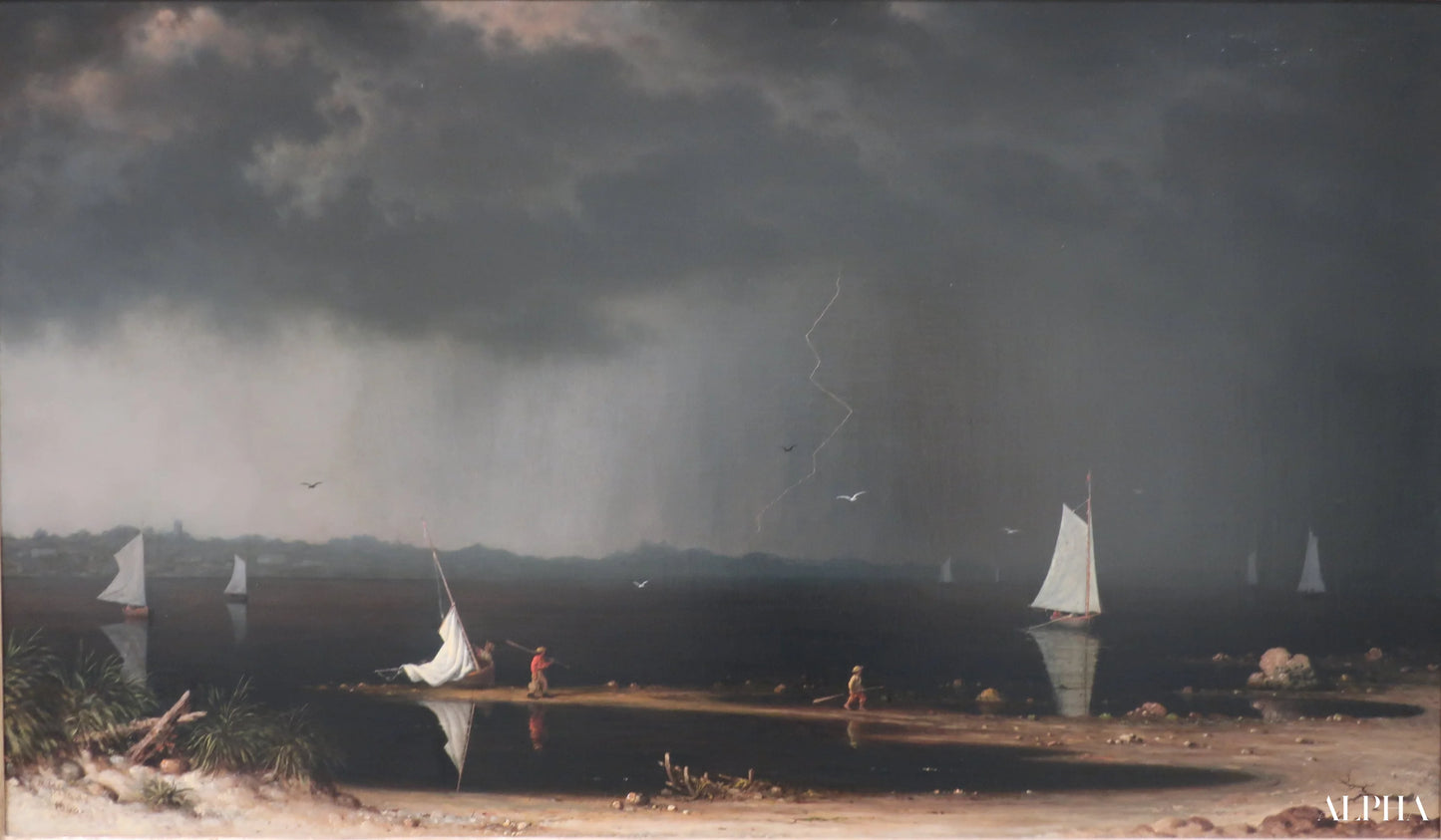 Reproduction du tableau « Heade, Thunder Storm sur la baie de Narragansett, 1868 - Martin Johnson Heade » par Alpha Reproduction en peinture à l’huile