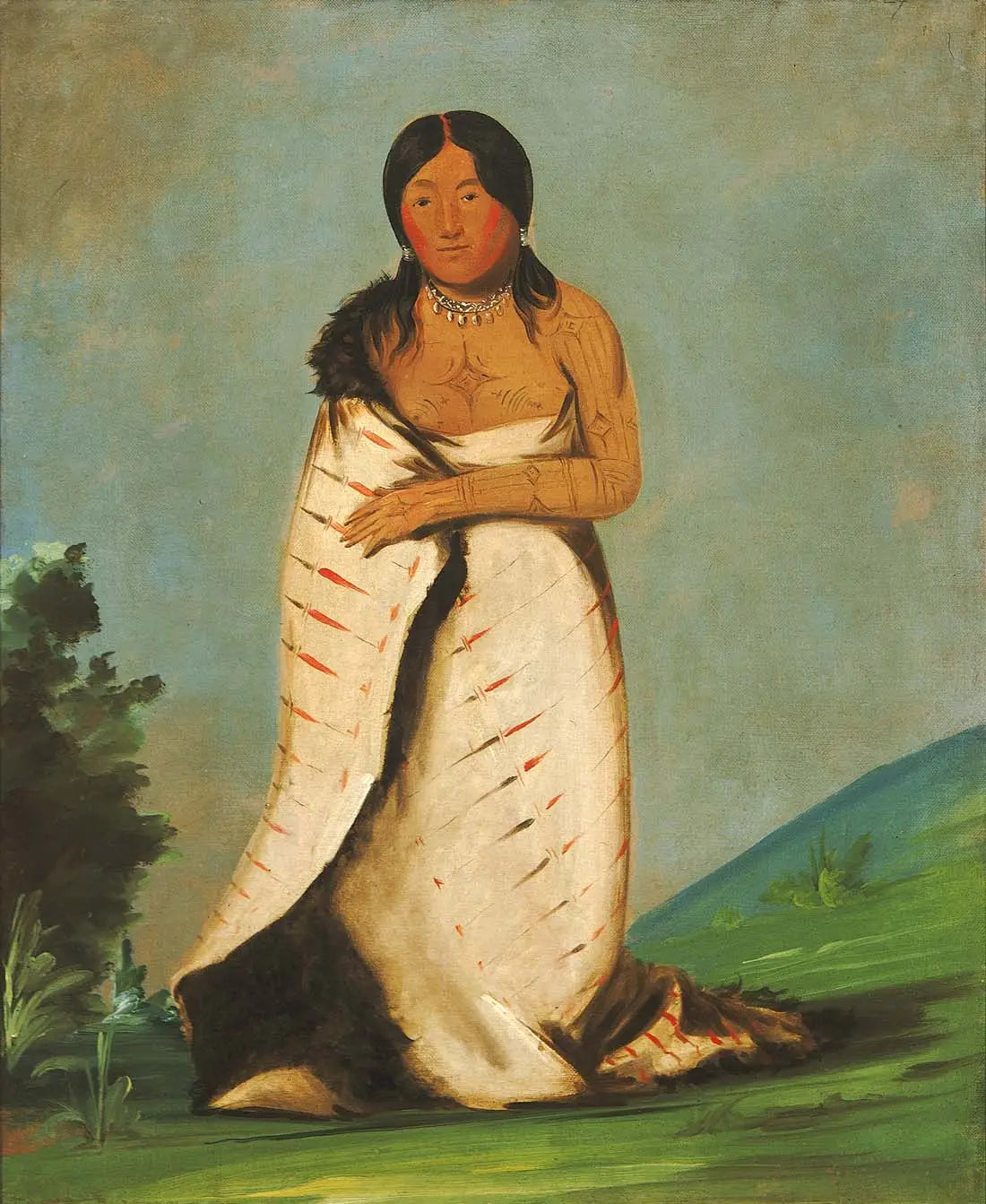 Hee-láh-dee, Fontaine Pure, Épouse de la Fumée - George Catlin image 1 reproduction de peinture à l’huile