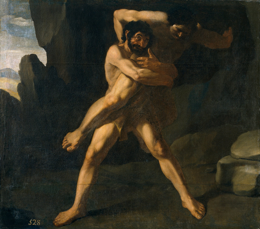 Hercule combattant avec Antée - Francisco de Zurbarán image 1 reproduction de peinture à l’huile