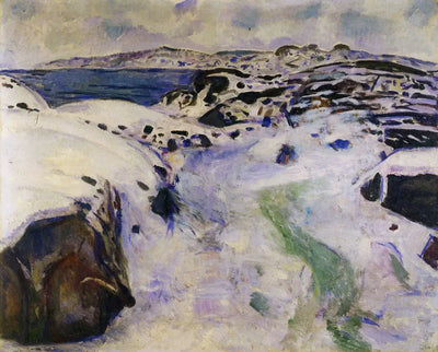 Reproduction du tableau « Hiver sur la côte - Edvard Munch » par Alpha Reproduction en peinture à l’huile
