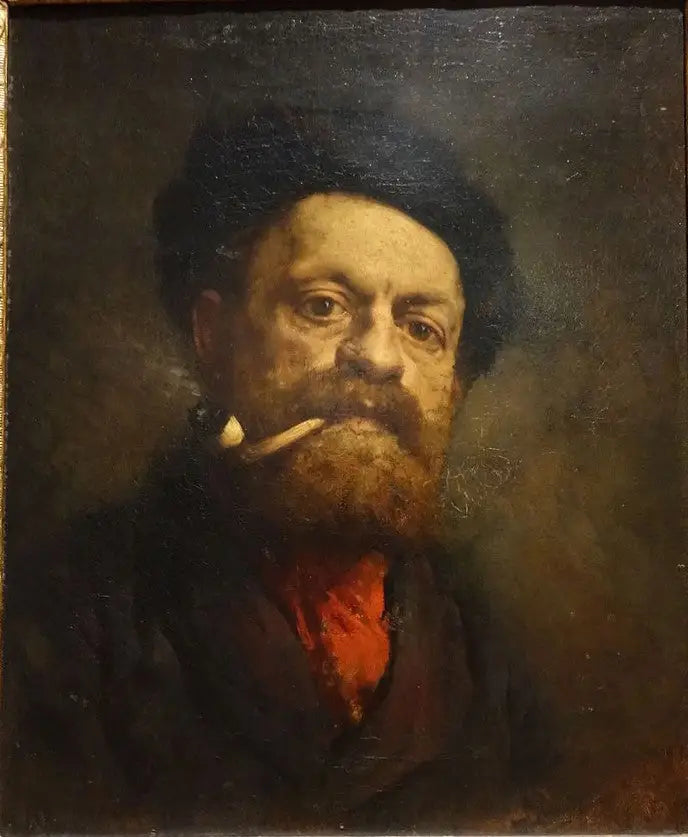 Homme avec une pipe - Gustave Courbet image 1 tableau peint à l’huile sur toile