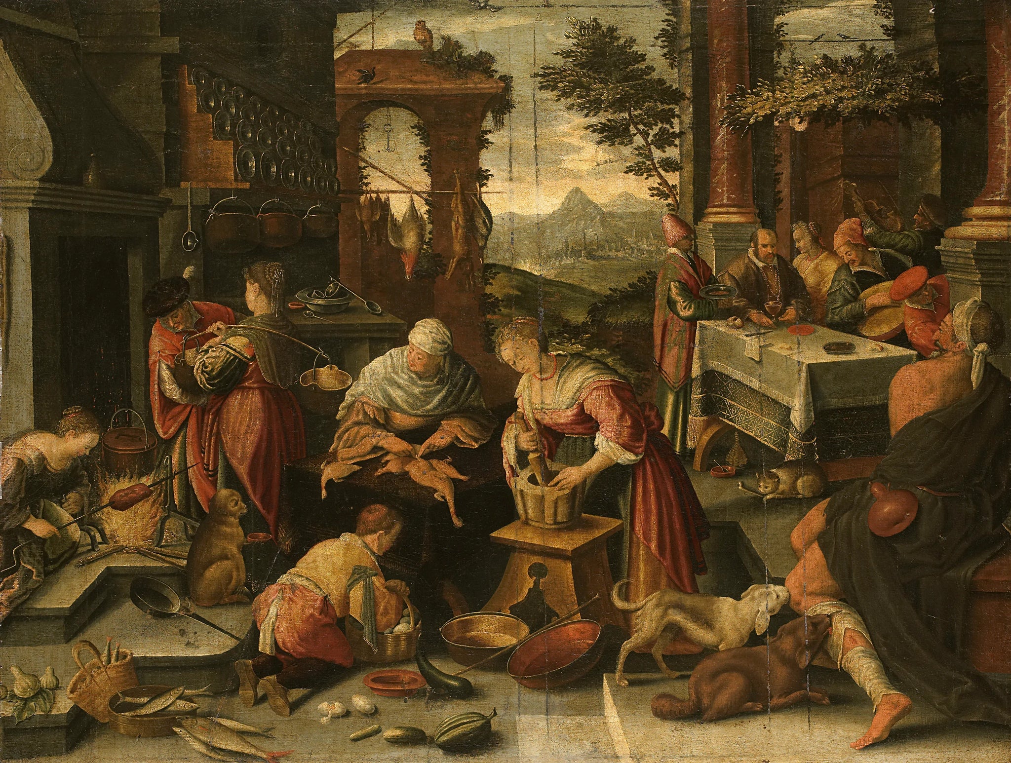 L'homme riche et le pauvre Lazare. - Artiste inconnu du Rijksmuseum