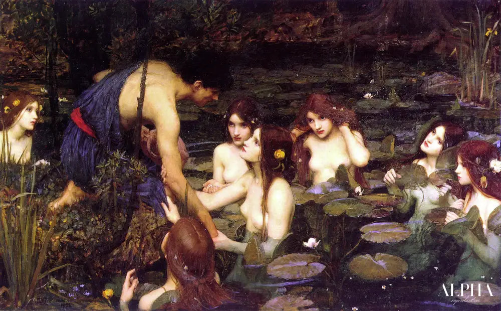 Hylas et les Nymphes - John William Waterhouse - Reproductions de tableaux et peintures haut de gamme